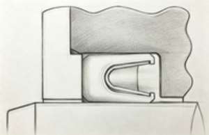 Split gland – rod sealing, lips first