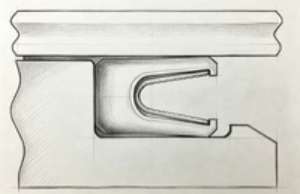 Step gland – piston sealing, heel first