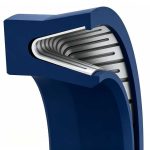Cantilever V Spring Piston Seal With Scraper Lip