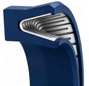 Symmetrical V-spring rod or piston seal cross-section Symmetrical V-spring rod or piston seal cross-section
