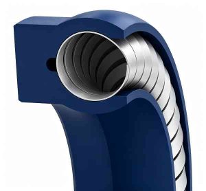 Symmetrical Helical Spring Rod Or Piston Seal With Rounded Seal Lips